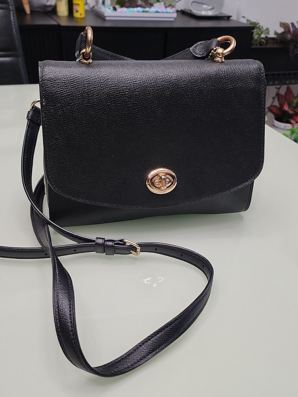 Coach Black Crossbody Bag with Gold Hardware